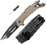 Klappmesser Extra Scharf 9Cr14MoV Edelstahl Messer geführt Werden Outdoor-Messer und Jagdmesser mit Anspitzer Pfeifen Flaschenöffner Schraubenzieher Glasbrecher Gurtschneider T