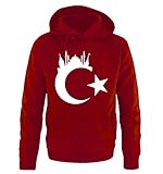 Comedy Shirts Türkei - Wappen - Istanbul - Herren Hoodie - Rot / Weiss Gr. S