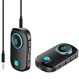 Bluetooth 5.0-Empfänger,Asudaro Auto Auxiliary Bluetooth Adapter Freisprecheinrichtung Hands-Free Car Kit 3,5 mm Aux-Buchse A2DP Drahtloser Musikadapter für Auto-Kopfhörer-TV-Lautsprecher,Schw