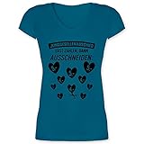 JGA Junggesellenabschied Frauen - Junggesellenabschied - erst Zahlen dann ausschneiden - XXL - Türkis - T-Shirt - XO1525 - Damen T-Shirt mit V