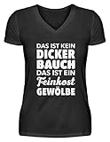 Männer Kein Dicker Bauch Feinkost Gewölbe Fast Food T-Shirt übergewichtig - V-Neck Damenshirt -L-Schw