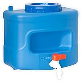 4BIG.fun 10L Wasserspender mit Wasserhahn Wassertank Wasserkanister Wasserbehälter Camping Gartenhaus Дача Datscha Rukomojnik Дачный Рукомойник Умывальник Kанистра Umivalnik Garten Campen Zelten BBQ