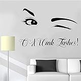 Wandaufkleber Flash Wimpern Vinyl Wandaufkleber Wohnkultur Schönheitssalon Wandaufkleber Zitate Wohnzimmer Schlafzimmer Dekoration 57X85C