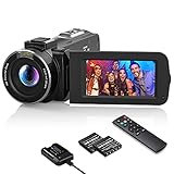 Videokamera 1080P Wlan, MELCAM Vlogging Kamera FHD 30FPS 36MP für YouTube, Streaming-Video Aufnehmen, Camcorder mit IR Nachtsicht, 3.0 '' IPS-Bildschirm, 16X Digital Zoom, Fernbedienung, Akkuladeg