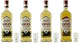 AKTION: 3x Soplica Haselnuss + 1x Soplica Walnuss + 4x Free Shot Glas | Polnischer Haselnuss-/Walnusswodka/-likör | je 0,5 L