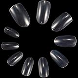 500 Stück Oval Falsche Nägel Nägelspitzen Transparent Künstliche Fingernägel für DIY-Nagelkunst und Nagelstudios, 10 Größ