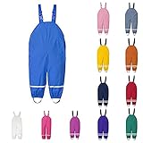 Allegorly Unisex Kinder Regenlatzhose Wind- und wasserdichte Matschhose Regenhose wasserdichte Atmungsaktiv Matschhose mit Hosenträgern für Mädchen Jung