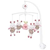Fehn 068122 Musik Mobile Garden Dreams-Spieluhr-Mobile mit süßen Bienen-Melodie 'Schuberts Wiegenlied'-Für Babys von 0-5 Monaten-Höhe: 65 cm, ø 40