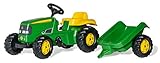Rolly Toys 012190 - rollyKid John Deere (mit Anhänger, Drehschemellenkung, Alter 2,5 - 5 Jahre, Heckkupplung)