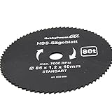 1x HSS Sägeblatt 80 Zähne 85mm x 10mm für Mini Handkreissäg