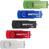 5 Stück 32GB USB Stick EASTFUN USB-Flash-Laufwerk Rotate Metall Speicherstick USB-Stick USB 2.0 Flash Drive Memory Stick (Silber,Rot,Schwarz,Blau,Grün)