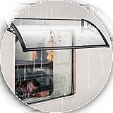 Vordach Überdachung Für Haustür, Lautlos Regendicht Beständig Gegen Korrosion PC-Panel Mit Schwarzer Unterstützung, (Size : 80x100cm)