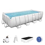 Bestway Power Steel Framepool Komplett-Set Pool, grau, 549 x 274 x 122