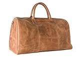 HOLZRICHTER Berlin No 13-1 (L) - Premium Weekender Reisetasche, Sporttasche und Handgepäck aus Leder - Camel-b