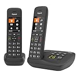Gigaset C575A Duo, 2 Schnurlose Telefone mit Anrufbeantworter, großes Farbdisplay mit aktueller Benutzeroberfläche, Adressbuch für 200 Kontakte, Jumbo-Modus, Anrufschutz, schw