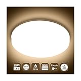 Öuesen 18W Wasserdichte LED-Lampe Decke Moderne dünne Runde LED bündige Deckenleuchte 1650lm Warmweiß 3000K LED Deckenlampe für Badezimmer Schlafzimmer Küche Wohnzimmer Korridor Balkon Flur B