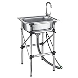 Edelstahl-spüle, Tragbare Küchenspüle, Haushaltswaschbecken, Gartengarage Keller Camping Kommerzielle Spü
