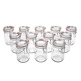 Flaschenbauer - 12 Drahtbügelgläser 1140ml verwendbar als Einmachglas, zu Aufbewahrung, Gläser zum Befüllen, Leere Gläser mit Drahtbügel - Made in Germany