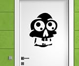 Türaufkleber Skull Schädel Totenkopf Skelett Horror Tür Sticker Aufkleber 5O223, Farbe:Silbergrau glanz;Hohe:55