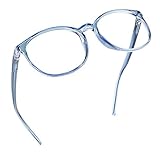 LifeArt Blaue Licht Blockieren Brille, Anti-Augen-Müdigkeit, Computer Lesebrillen, TV Brille für Frauen Männer (Hellblau, 1.75 Vergrößerung)