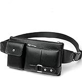 DFVmobile - Tasche Gürteltasche Leder Taille Umhängetasche für Ebook, Tablet, für Huawei Ascend G630, G630-U20 - Schw
