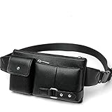 DFVmobile - Tasche Gürteltasche Leder Taille Umhängetasche für Ebook, Tablet, für LG H220 Joy (LG Y30) (2015) - Schw