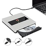 NOLYTH Externes DVD-Laufwerk USB C Superdrive Externes CD-Player Brenner für Laptop/MacBook Air/Pro/Windows Hergestellt mit Aluminiumlegierung, unterstützt DVD±RW/CD±RW