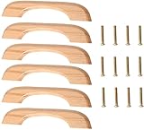 Set Aus 6 Küchenschrankknöpfen Aus Holz Mit Schrauben Bogengriffe Für Küchenschranktü
