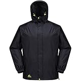 Cox Swain Herren Regenjacke NEVES - mit Kapuze, super leicht!, Colour: Black/Green Zipper, Size: S