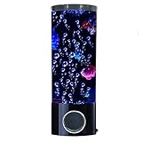 Mini Fisch Lava Lampe Bluetooth Lautsprecher Blase LED Fantasy Mehrfarbig wechselndes Aquarium Licht mit 4 künstlichen Fischen elektrische Stimmung Nachtlicht für Dekor Geschenke für F