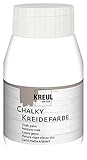 Kreul 75123 - Chalky Kreidefarbe, Snow White, 500 ml Kunststoffflasche, sanft - matte Farbe, cremig deckend, schnelltrocknend, für Effekte im Used Look