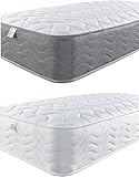 Aspire Beds 3 Comfort Layers Aspire Touch Cool Wave Memory Foam & Bonnell Sprung Hybrid Premium, Schaumstoff-Matratze Faser, Graue Bordüre, Small Double (4ft x 6ft3)