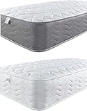 Aspire Beds 3 Comfort Layers Aspire Touch Cool Wave Memory Foam & Bonnell Sprung Hybrid Premium, Schaumstoff-Matratze Faser, Graue Bordüre, Small Double (4ft x 6ft3)