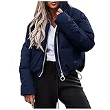 Azruma Damen Daunenjacke Winter Revers Jacke Parka kurz Wintermantel Leichte Outdoorjacke Softshelljacke Warm Steppmantel Winter Outdoor Steppjacke Thermojacke Winterdicke Pufferjack