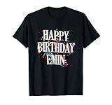 Herren Happy Birthday Emin Jungen Vorname Buntes Geburtstag T-S