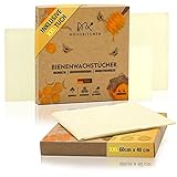 MOJOKITCHEN ® Bienenwachstücher - 4er Set - [Inkl. XXL Brottuch] - Made in Germany - Wachspap