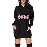 Valentinstag Sweatshirt Damen Elegant Oberteile Frauen Liebe Muster Valentinspullover Langarmshirt Pullover mit Rundhalsausschnitt Pulli Shirt Tops Mit Kap