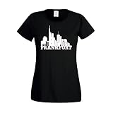 Shirt Department - Damen T-Shirt - Frankfurt Skyline schwarz-Weiss S