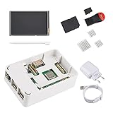 Aviviva Raspberry Pi 3 Raspberry Pi Himbeeren 8 in 1 3B+ Raspberry Pi Motherboard Kit Kunststoffschale + 3,5 Zoll Bildschirm Starter S