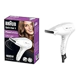 Braun Satin Hair 1 PowerPerfection Haartrockner HD180, mit Stylingdüse, 1800 Watt, weiß