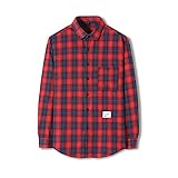 Orgrul Herren Flanellhemd mit Kapuze Langarm Holzfällerhemd Karohemd Premium Freizeithemd Shirt kariert Größen S-5XL 2006 (XXXXXL, rot)