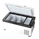 Tragbarer Kühlbox Kompressor Gefrierbox mit Dual Zone und Digitalanzeige, für LKW, Van, Wohnmobil, Outdoor, Reisen, AC 220V / DC 21V / 24V Kompakt Kühlschränke,20 L