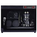 XMcKJ Kamera-Trockenschrank elektronische feuchtigkeitsfeste Kastenlinse 2 5l SLR. Stempel Automatische Kamera Legierung Tee Trockenschrank (Farbe: Schwarz, Größe: 28x38x26cm)