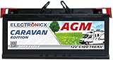 AGM Batterie 12v 140Ah Electronicx Caravan V2 Edition Solarbatterie 12v akku 12v Solar Batterien Versorgungsbatterie 12v Wohnwagen Batterie Wohnmobil Solar Akku Bootsbatterie Mover Batterie 140