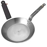 De Buyer 5610.28 Mineral B Element Bratpfanne, Eisenstahl Plus Handschutz Griffschutz Spar-Set (28 cm)