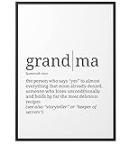 Papierschmiede® Definition: Grandma | A4 | Poster für Wohnzimmer, Schlafzimmer, Küche, Esszimmer | Wandbild Geschenk Wanddeko Spruch English - ohne R