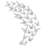 Rubuiz 36PC 3D Schmetterling Wandtattoos, Metallic Aushöhlen Kunst Dekorationen, Abnehmbare Wandbild DIY Wohnkultur für Kinder Mädchen Schlafzimmer Kinderzimmer Party H