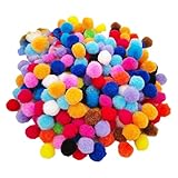 1000 Stück bunte Pompon-Bälle, Set mit Mini-Bommeln, flauschig, weich, verschiedene Plüsch-Bälle für Hobbyb