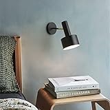 HJIAPO Modern Wandleuchte Innen E27 Wandlampe Kreative Wandleuchten Mit Lampenschirm Für Schlafzimmer Wohnzimmer Flur Treppenhaus Schlichte Wandleuchte,Schw