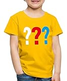 Spreadshirt Die DREI Fragezeichen Logo Kinder Premium T-Shirt, 134-140, Sonnengelb